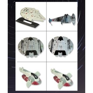 Star Wars Vehicle Lot Titanium Diecast Exclusive Falcon Slave I B-Wing Cyclon
